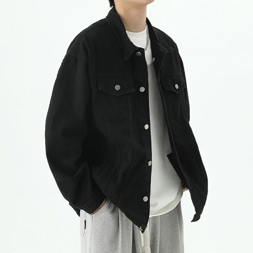 Chaqueta jean para hombre estilo clásico negro miniatura 2