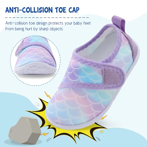 Image of LeIsfIt Toddler Water Shoes Boys Girls Barefoot Aqua Socks Kids Breathable Quick-Dry Swim Shoes for Beach Pool Surf