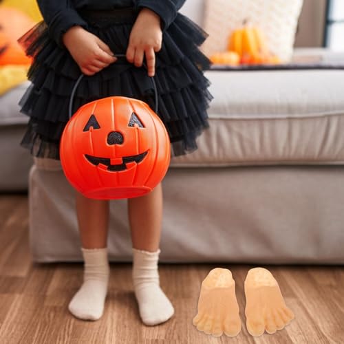 Barefoot Slippers, Giant Feet Slippers Toe for Halloween Halloween Cosplay Toe Costume Masquerade Props (Skin Color, Random Nail Color), 10.6x5.5in2
