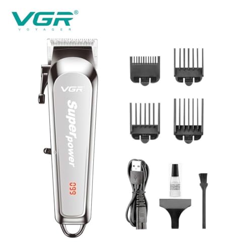 Trade Shop - Tagliacapelli Senza Fili Regolabarba Uomo Batteria Ricaricabile Rasoio Vgr V-060 - 7