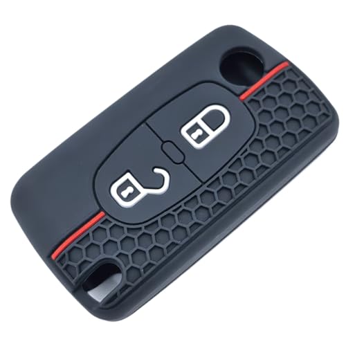 Protégez votre clé Peugeot contre les chutes - Housse silicone 2 boutons noire
