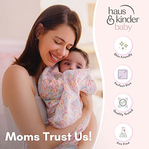 haus & kinder 100% Cotton Muslin Baby Swaddle Wraps | Pack of 3 Extra Large 100×100 cm | Soft, Breathable Newborn Swaddles for 0–6 Months | Jungle Collection | Multi-Use Blanket