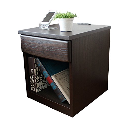 日本製ナイトテーブル ダークブラウン