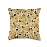 Doge Meme Pattern, Dogecoin Throw Pillow