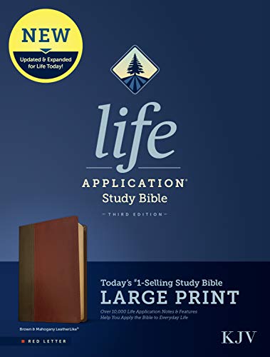 Image of KJV Life Application Study Bible, Third Edition, Large Print: King James Version, Brown & Mahogany, Leatherlike, Red Letter