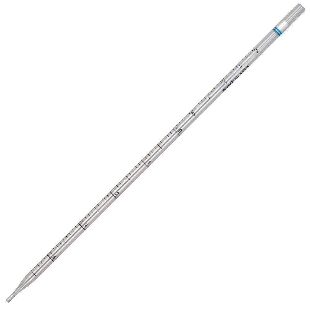 Globe Scientific Diamond Essentials Serological Pipette, 5mL, 1742, Polystyrene, Standard Tip, 342mm, Sterile, Blue Striped, Individually Wrapped, 200/Box