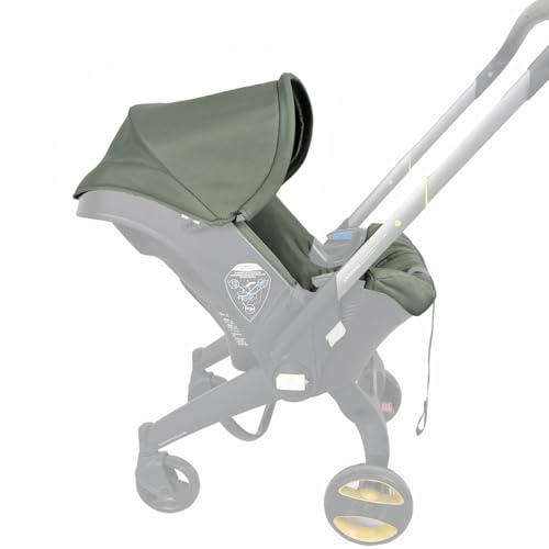 Stroller Replacement Kit Compatible with Doona+ Car Seat Stroller 3 in 1 Accessories Water-Repellent Canopy Comfort seat Cushion Soft Shoulder Pads (Olive Green Set)