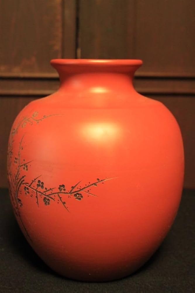 ●備前焼▲壺●花瓶▲珀山▲在銘 共箱付き▲茶道 華道●8491 ○備前焼△壺○花瓶△珀山△在銘 共箱付き△茶道 華道○8491