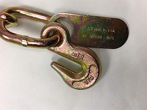 8 ft Auto Transport Flatbed Chain with RTJ Cluster Hooks+Grab 4700 lbs WLL 5/16