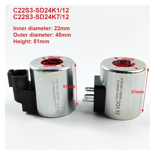 Bobine solénoïde C22S3-SD24K1/12 DC24V pour électrovanne de machine - 4