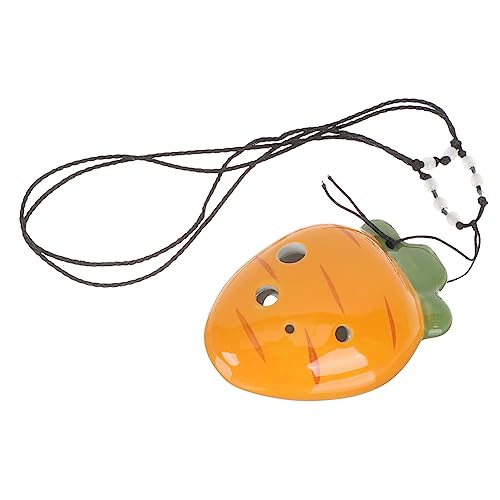 Holibanna Beginner's Carrot Ocarina 6 Hole Musical Instrument Portable Purple Clay Instrument Random Style