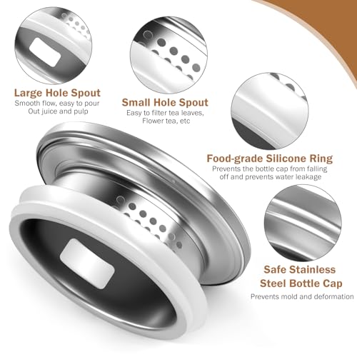 Caraffa Vetro 1,5 Litre Brocca Acqua Vetro con Coperchio in Acciaio Inossidabile,Trasparente e Resistente Calore Borraccia Bottiglie per Acqua Fredda e Calda,Succo di Frutta,Caffè,Tè - immagine 5