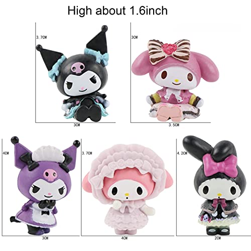 Anime Figure Toys Anime Cake Toppers Cute Room Decor Pvc Model Dolls Cute Action Figure Statues (Melo-Kuro 5Pcs)¡­ #TOP1