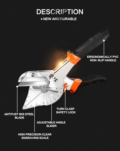 Ciseaux à onglets multi-angles KATUR avec 10 lames de rechange pour PVC - 4