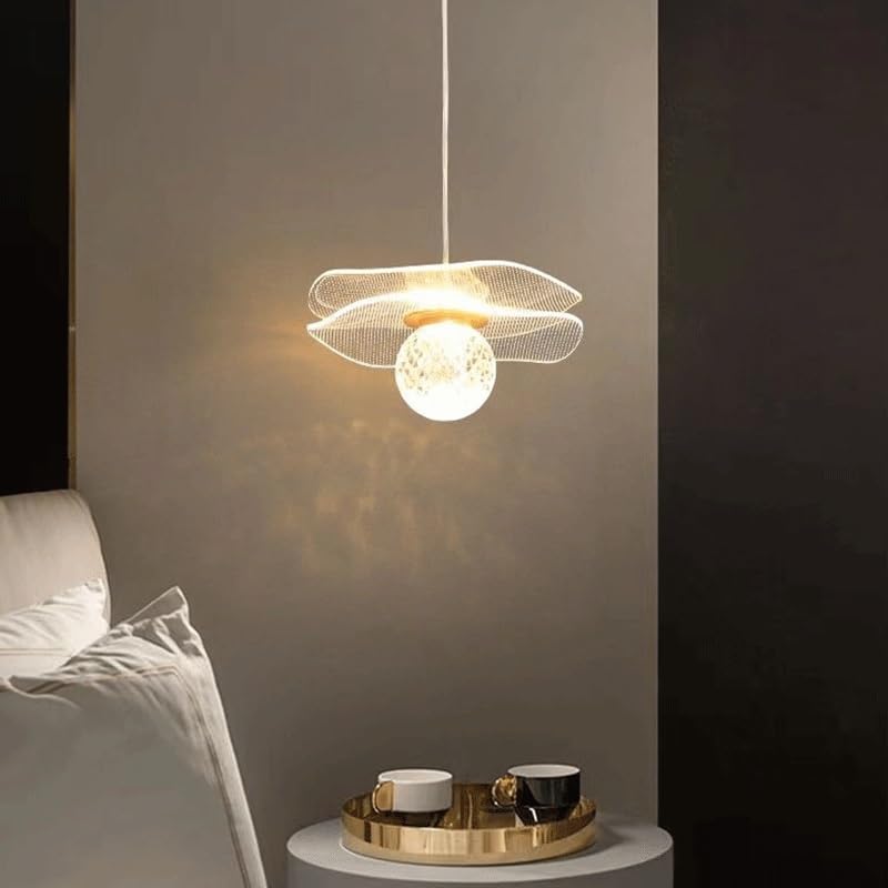 Lampe suspendue nordique simple LED pour chambre à coucher et bureau
