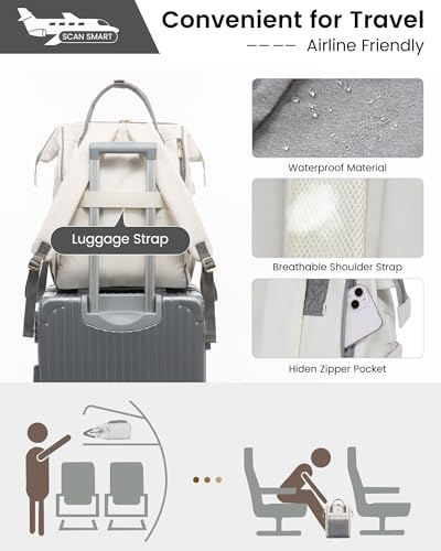Image of LOVEVOOK Laptop Backpack for Women, 17 Inch Work Teacher Nurse Bag