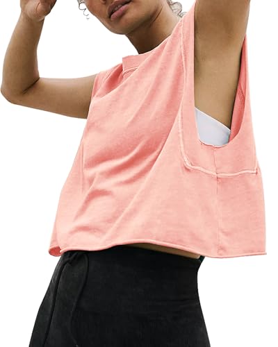 Image of Athletic Tops for Women Loose Crop Tank Shirts