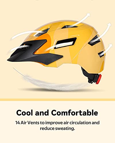 Funwict Kids Bike Helmet With Visor Children Bicycle Helmets Cycling Helmet For Youth Boys And Girls Ages 5-13 Adjustable Size 20.5-22In./52-56Cm (Yellow-S) #TOP1