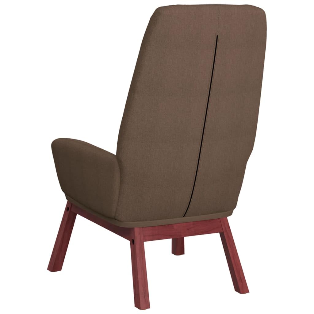 Cómoda silla de relax de color topo de tela transpirable y duradera, ideal para comedor y ocio con estructura metálica estable y patas de madera de goma
