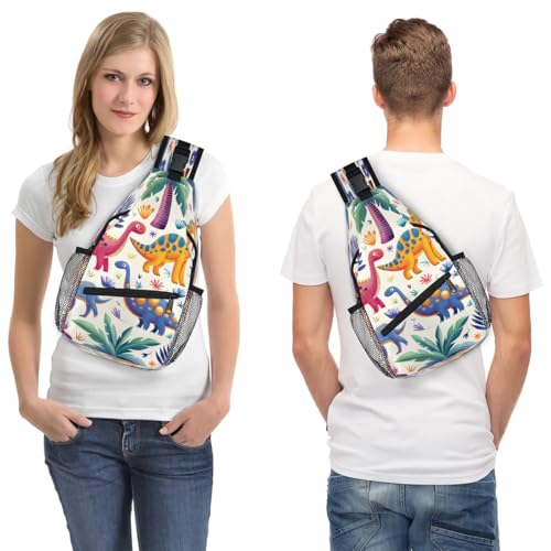 Bolso crossbody unisex con diseño de dinosaurios miniatura 7
