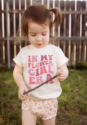 in My Flower Girl Era Shirt Toddler Girls Funny Letter Print Wedding Party T-Shirt Kids Bridal Party Tee Shirt Tops4