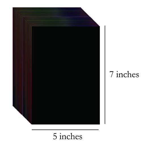 Vhale 30 Scratch Paper Art For Kids, Magic Scratch It Off Paper Craft, Rainbow Drawing Scratchboard Sketch Pad Notepad, Great Travel Toys, Party Favors, With Wooden Stylus #TOP1