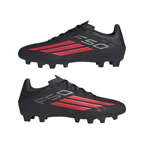 Image of adidas F50 Club FG /MG Football Cleats, Tesoye /Cblack /Lucred, Firm Ground /Multi-Ground Soccer Shoes