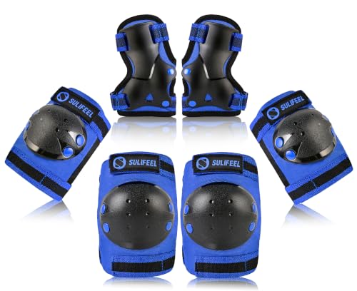 Kids Skating Knee Pads Elbow and Wrist Guards Set of 6 for Ages 8-14