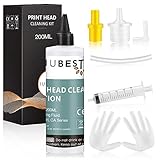 IUBEST Reinigungskit kann Farbstofftinte, Pigmenttinte, Sublimationstinte und essbare Tinte reinigen zur Beseitigung unleserlicher Markierungen, die durch Verstopfen des Druckkopfs (vertikale Streifen, horizontale Streifen, Textdruck oder unvollständige Muster) verursacht werden