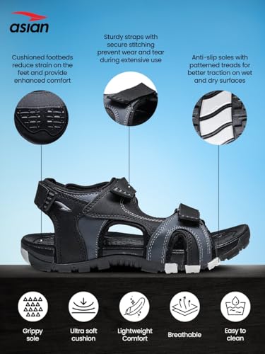 Image of ASIAN Vistara-31 Men's Sandals | Casual Sandals for Men with Anti-Slip Grip | Best Sandals for Men with Lightweight & All-Day Comfort