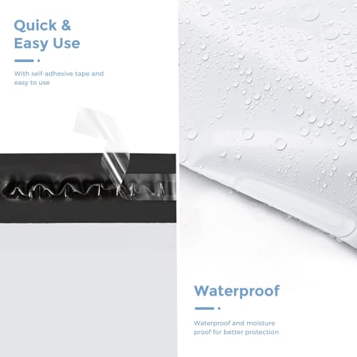 Image of Metronic Poly Mailers 12x15.5 200PC Medium Shipping Bags for Clothes White | Strong Self-Seal Mailers Poly Bags Shipping Envelopes, Thick Mailing Bags Package Bags for Small Business Online Sellers