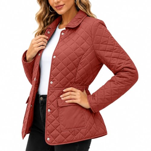 Piuwrlz Women's Diamond Quilted Snap Button Jacket with Flap Pockets - image 7