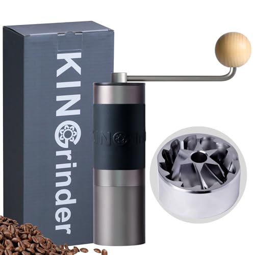 【Gray】KINGrinder K1 Manual Coffee Grinder Straight Handle Stainless Burr