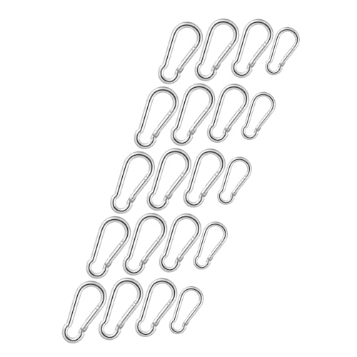 Mosquetones de acero inoxidable para colgar tazas en camping y organizar llaves