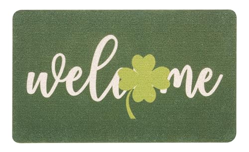Paillasson Saint-Patrick antidérapant grand tapis entrée trèfles 43x74