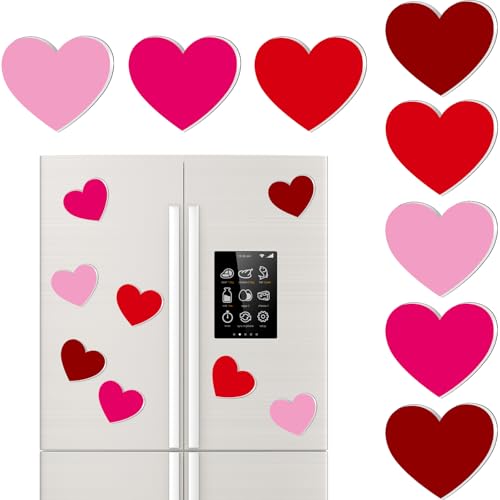 8 Pcs Heart Refrigerator Magnets Sweet Heart Magnetic Decor Car M...