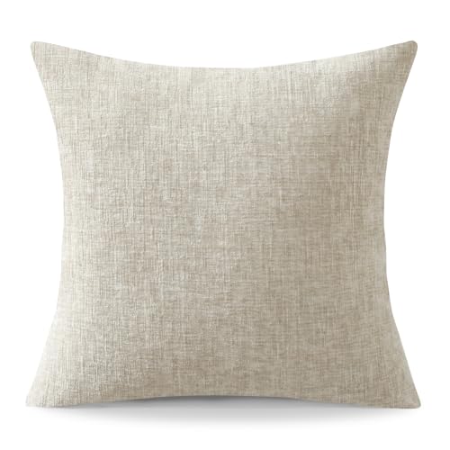 JOTOM Chenille Cushion Covers 45x45 cm Soft Beige Decorative Throw Pillow Covers 18x18 Inch Square Cushion Case Solid Pillowcases for Couch Sofa Living Room Bed Home Decor (Beige) - Image 7