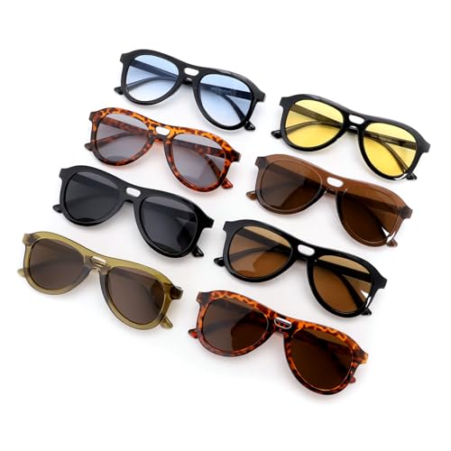 Retro Double Beam Pilot Sunglasses Women 70s Sun Glasses Fashion Personalized Gradient Brown Eyewear Men Pilots Shades4