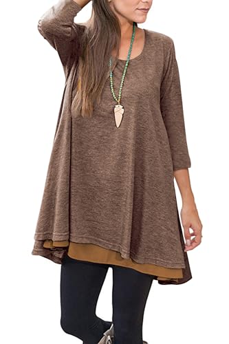 Poetsky Womens Long Maternity Tshirts Loose Fit Casual Blouses Basic