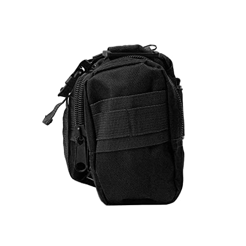 Jipemtra Fishing Bag Fishing Tackle Bag With Rod Holder Water-Resistant Waist Fishing Bag Fishing Gear Bag For Outdoor (Black) #TOP4