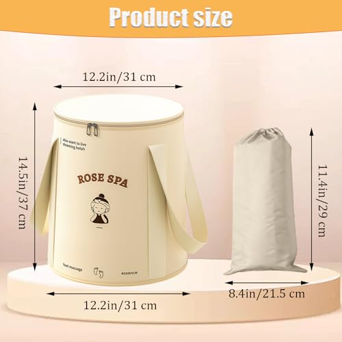 Bañera Plegable para Pies con Tapa y Asa, Portátil miniatura 6