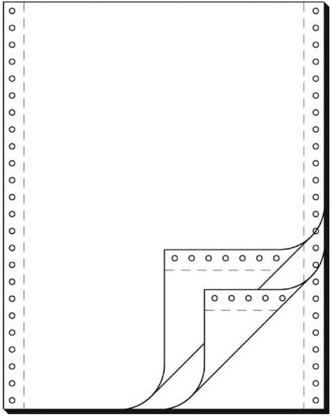 SIGEL 32243 Listing Paper, 12" x 240 mm, 3-part, 60/53/57 gsm, vp's, blank, 600 sets