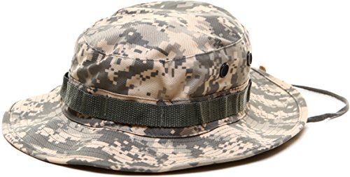 Army Universe ACU Digital Camouflage Military Wide Brim Jungle Bucket Fishing Camping Boonie Hat with Chin Strap (XX-Large - 8
