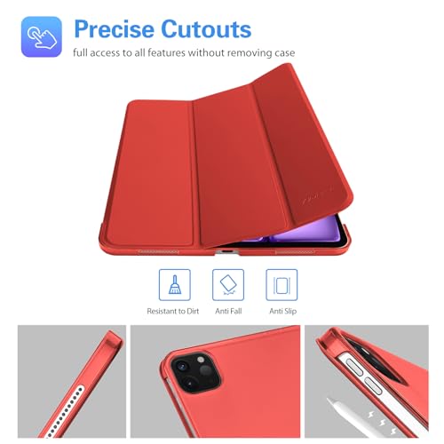 Image of ProCase Smart Case for iPad Pro 12.9 2022 /2021 /2020 /2018, Slim Stand Hard Back Shell Smart Cover for iPad Pro 12.9 inch 6th Gen /5th Gen /4th Gen /3rd Gen -Red