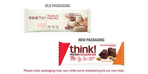 Thinkthin Protein & Fiber Bars, Chunky Chocolate Peanut, 1.41 Ounce (20 Count) #TOP2