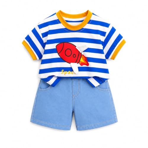 Image of Googo Gaaga Boys Clothing Set | Boys T-Shirt and Denim Pant Set