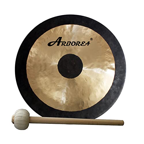 Arborea Chau Gong Includes Mallet & Hanging String Chinese Gong 22 Inch for Sound Healing Home or...