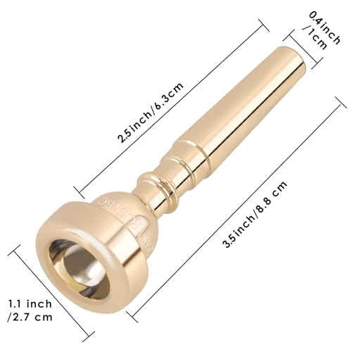 image for EastRock 5C Trumpet Mouthpiece Gold Plated Bb Trompeta Mouthpiece Trum