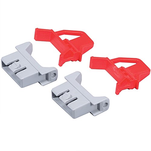 Allit 456786 Slide snap/hinge lock for Eurobox in grey/red (2 Pair)