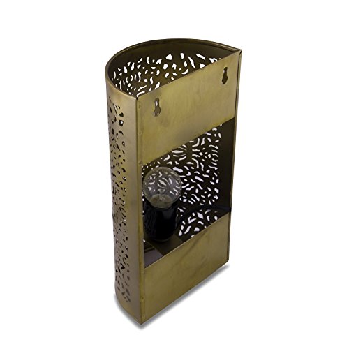 Image of Homesake Moroccan Cutwork Metal Wall Lamp with E27 Holder | Bulb Included | Items for Home decor Living Room, Bedroom, Hallway & Balcony | Decorations for Home, Warm Ambient Light